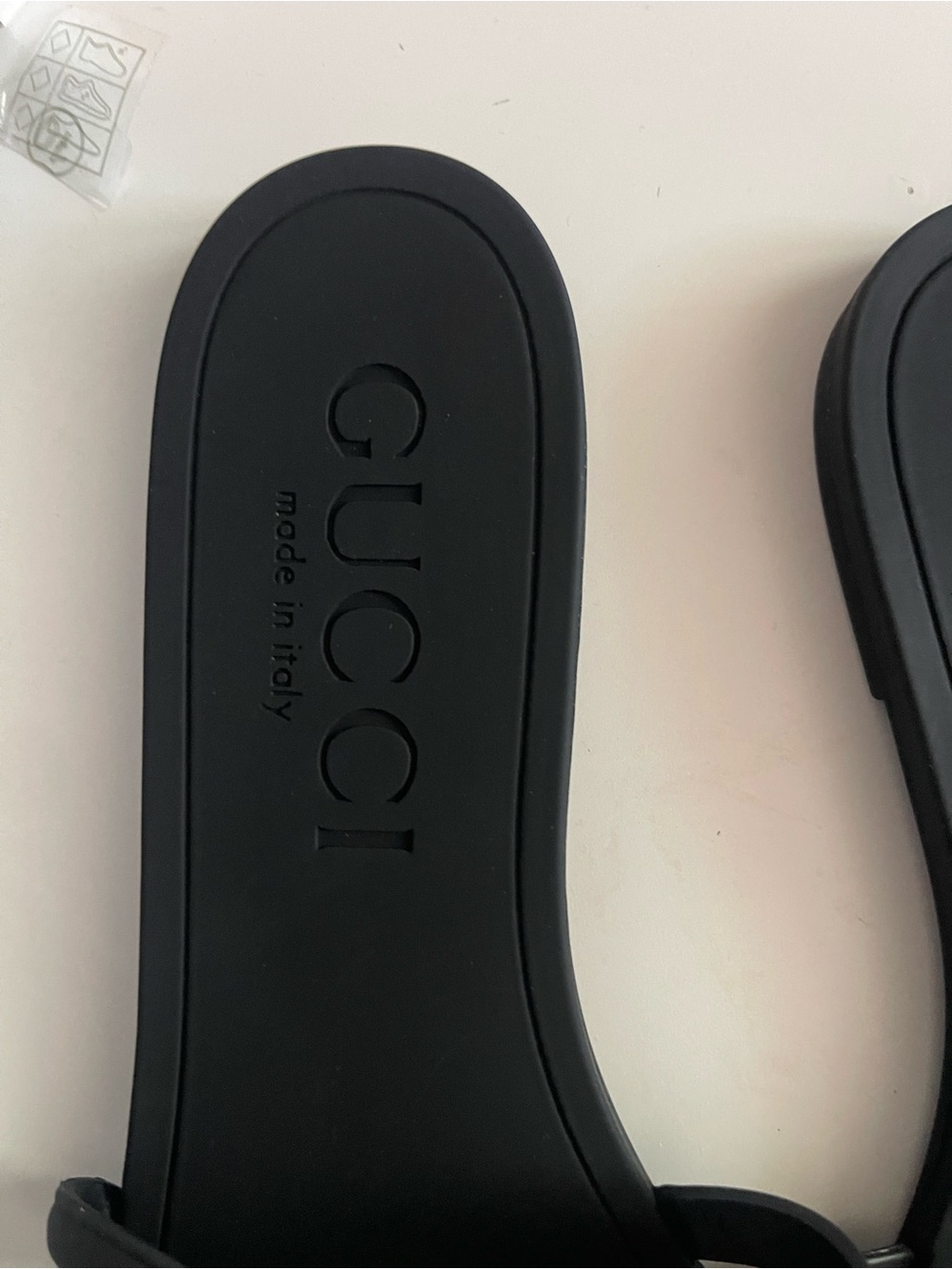 Gucci Matte Black Interlocking GG Slide Sandals - Picture 3 of 4